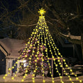 PUHONG Christmas Decoration Dippers Star String Lights16.4Ft 320 LED Christmas Tree Lights [8 Modes &amp Waterproof]with 11 Lighted Star for Halloween Xmas New Year Holiday Birthday (Warm White)
