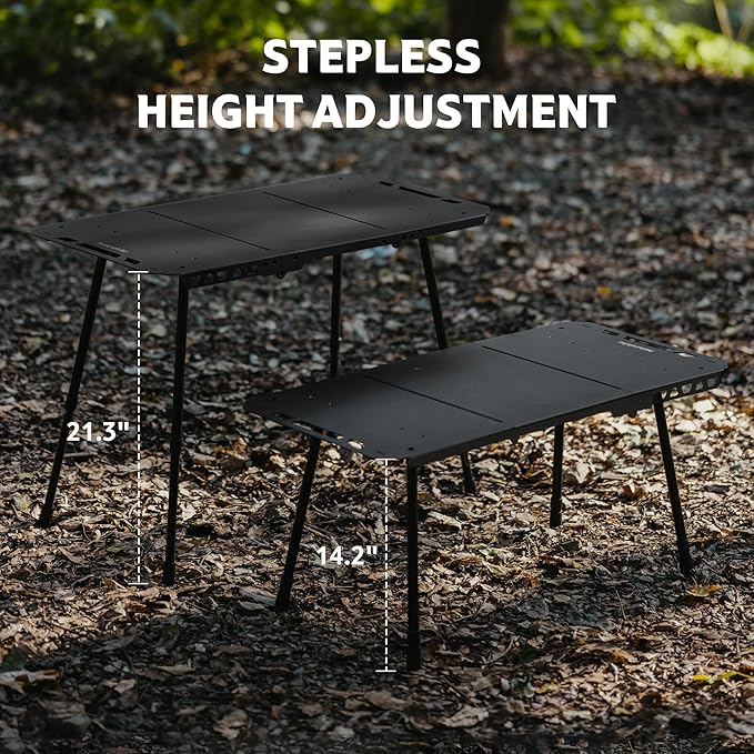 Naturehike Tactical Camping Table with Adjustable Height Collapsible Table Lightweight with Carry Bag for Camping Travel expeditions Hiking Picnics BBQs &amp Beach Trips
