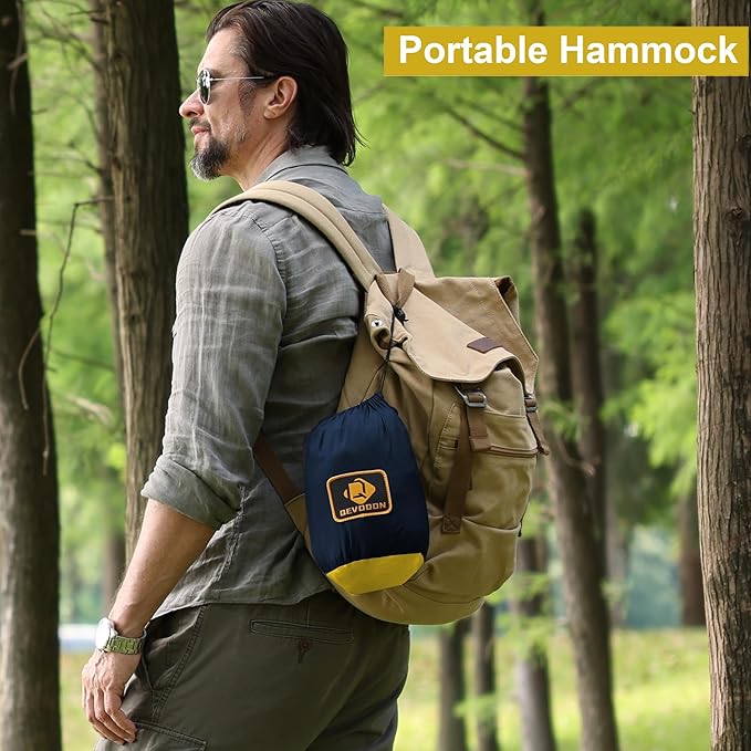 Camping Hammock with NetTravel Portable Lightweight Hammocks with Tree Straps and Solid D-Shape CarabinersParachute Nylon Hammock for Outsides Backpacking Beach Backyard Patio Hiking