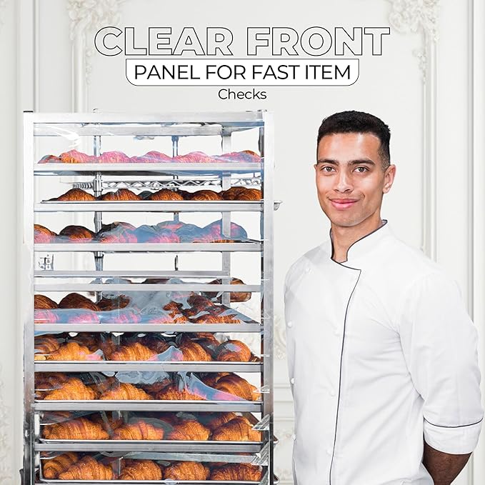 Bakery Food Pan Sheet Rack Cover – Heavy Duty PVC Vinyl Zippered Bun Pan Rack Cover – Long-lasting Use Durable Covers with 3 Zippers – Made in USA (Transparent 23W x 28L x 61H)