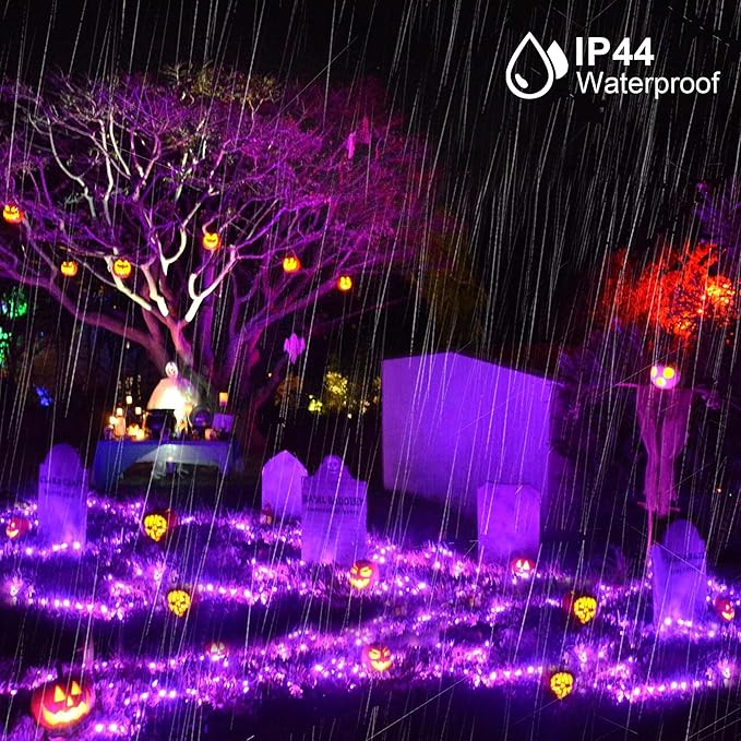 kemooie 500 LED Purple Christmas Lights 164 FT 8 Lighting Mode Plug in Waterproof Christmas Lights Outdoor for Birthday Christmas Wedding Party Garden Balcony Decor (Purple)