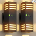 Motion Sensor Outdoor Wall Lights Dusk to Dawn Exterior Light Fixture with 3 Modes Waterproof Modern Dimmable Porch Light with Up Down Lighting for Patio Garage Front Door Matte Black 2Pack