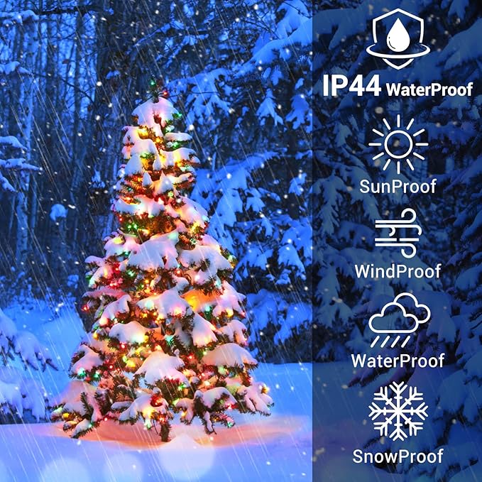 Quntis 82ft 1000 LED Cluster Christmas Lights - Dark Green Wire Christmas Tree Lights - 8 Modes Outdoor Waterproof Christmas String Lights Plug in for Holiday Wedding Party Home Decor Multicolor