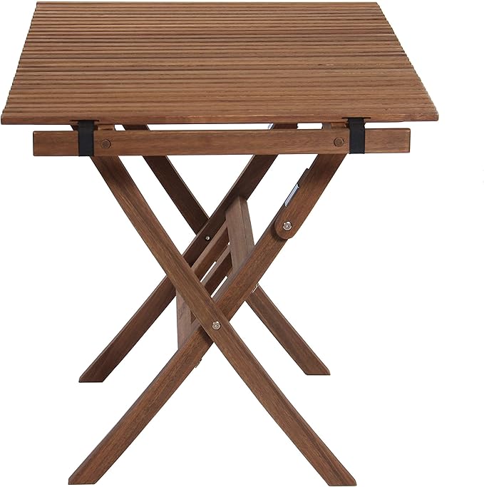 BYER OF MAINE - Pangean Roll Top Folding Wood Table Hardwood Portable Table for Bistro Deck or Camping Use Indoors or Outdoors