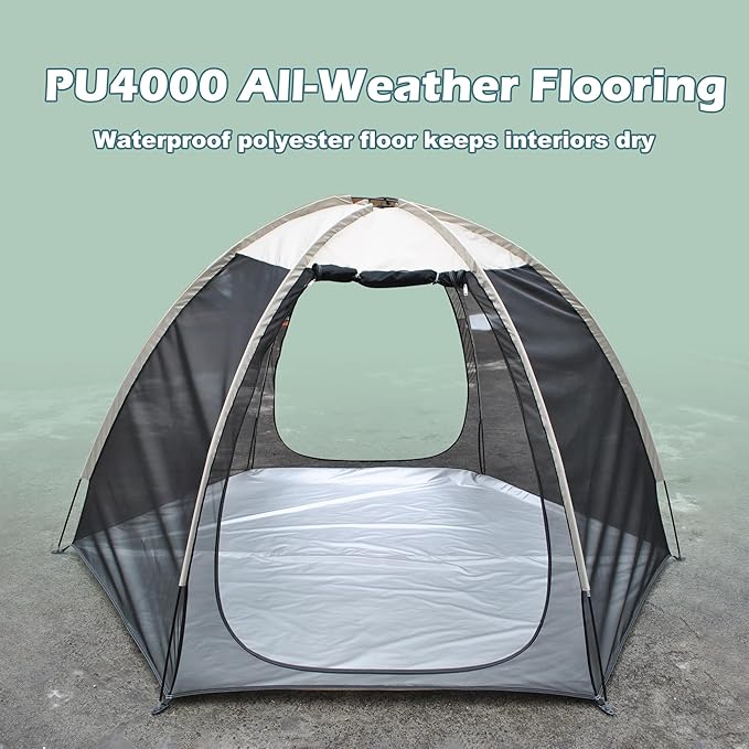 4-6 Person Gazebo Tent with Mesh Walls&ampWaterproof Floor for Backyard Gatherings Picnics and Outdoor Events