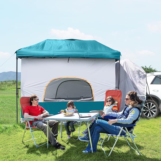UNP Camping Canopy - Inner Tent - Side Tents - SUV Camping Cube for 10' x 10' Pop Up Canopies (Canopy Pole/Shelter NOT Included) (Ocean Blue-SUV Cube Tent)