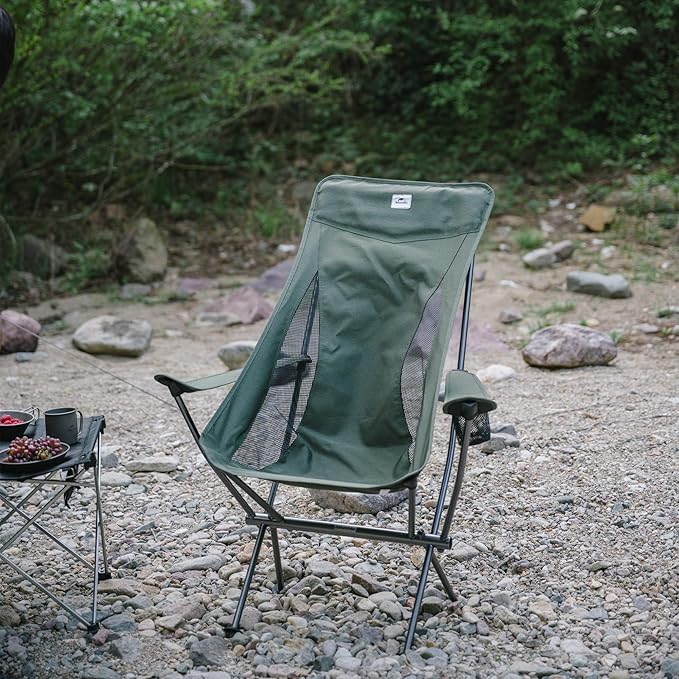 Naturehike YL06 Plus Camping Chair Ultralight Portable Camp Chair with Storage Bag Compact Folding Beach Chair for Backpacking Hiking Fishing Picnic