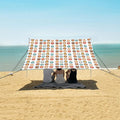 ALAZA Owl Prints Cartoon Beach Tent Sun Shelter UPF50+ Protection Beach Shade Canopy w/ 4 Sandbags for Outdoor Camping Fishing Backyard Fun Picnic 10x9 ft