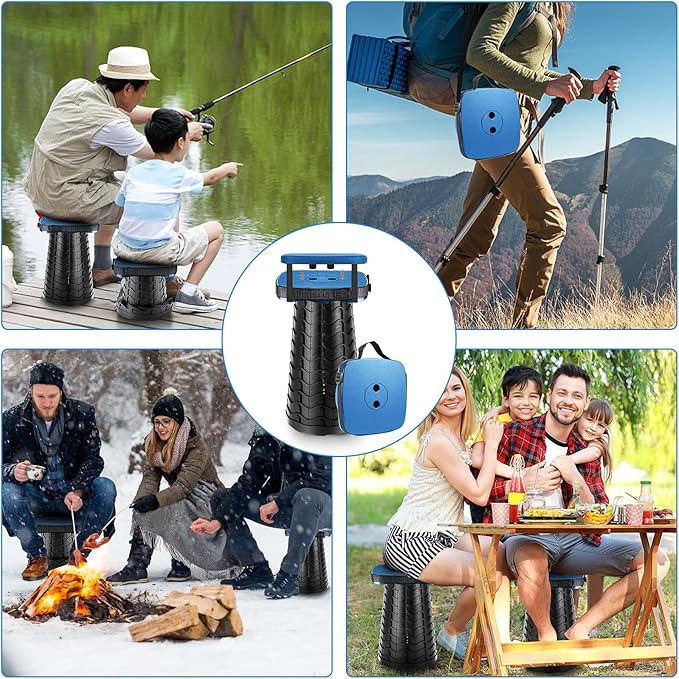 Collapsible Stool with Soft Removable Cushion &amp Waterproof Carry Bag - Lightweight Folding Stool 485lbs Capacity Portable for Adults Camping Fishing Hiking Outdoor Travel
