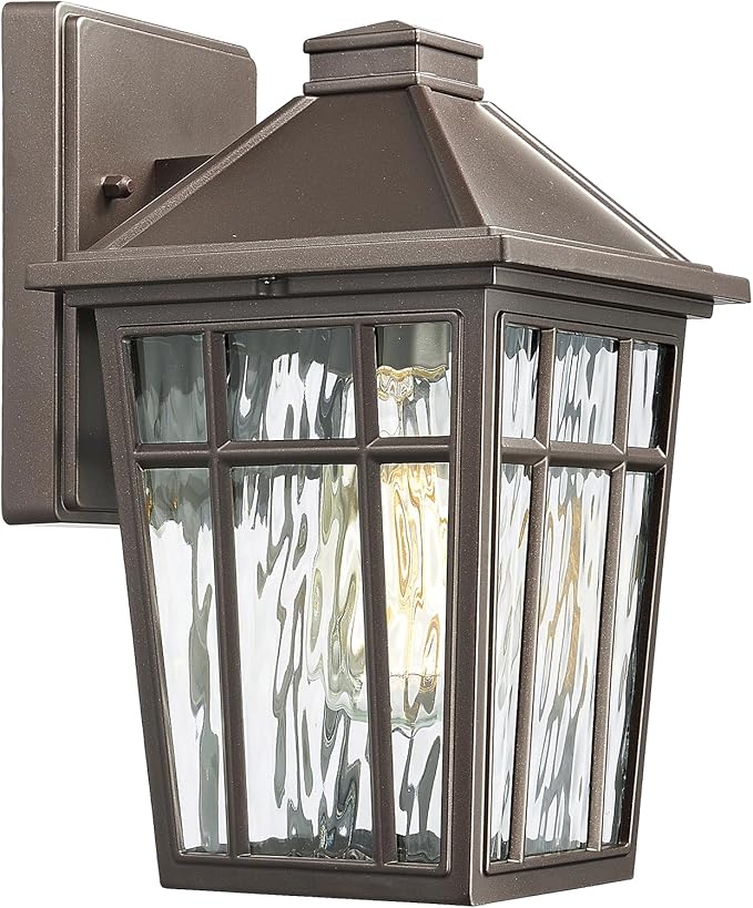Darkaway Outdoor Sconce Lights Wall Light Fixtures Exterior Porch Light Outdoor Sconce Anti-Rust Waterproof Aluminum Outside Light with Water Ripple Glass for Patio Yard Doorway Garage