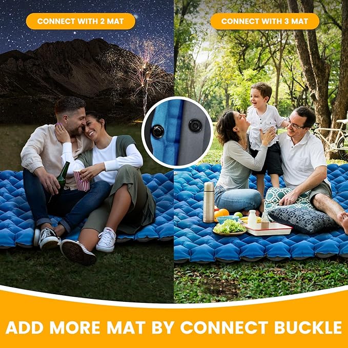 Inflatable Camping Mat Ultra-Lightweight Sleeping Pad with Built-in Pillow &amp Foot Pump Camp Pads for Backpackers Hikers &amp Outdoor Enthusiasts Easy to Carry Gifts