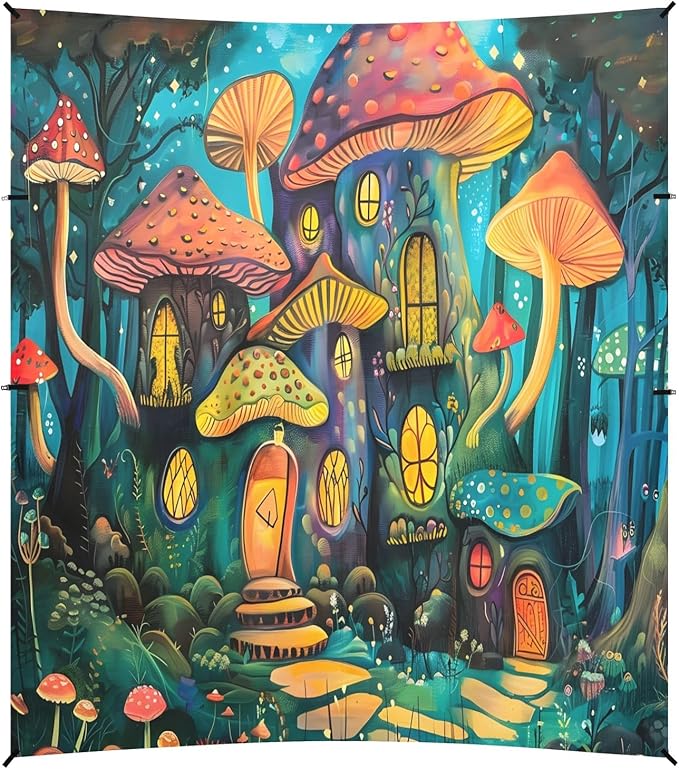 Camping Sun Shelters Castle with Mushroom in The Forest Beach Canopy 126 * 110.2in