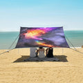 ALAZA Rabinbow Dragon Beach Tent Sun Shelter UPF50+ Protection Beach Shade Canopy w/ 4 Sandbags for Outdoor Camping Fishing Backyard Fun Picnic 10x9 ft