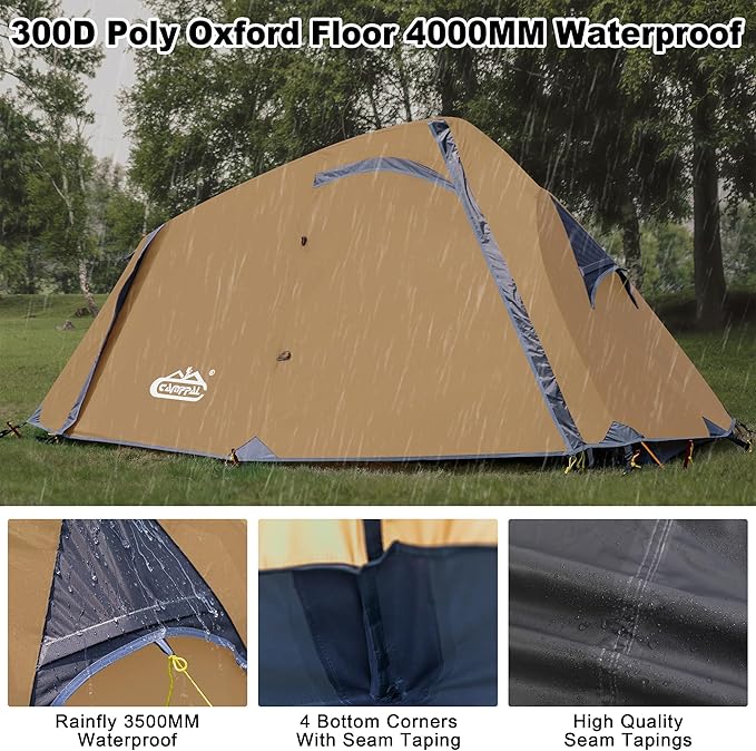 1 Person Backpacking Tent Waterproof Windproof Single Person Tent Lighweight Compact One Person Tent for Camping Hiking