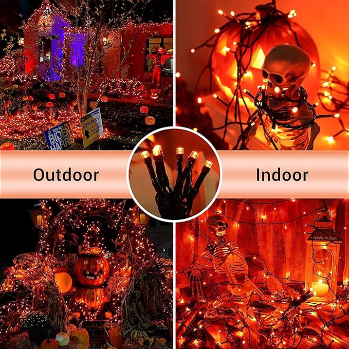 kemooie 500 LED Outdoor Fairy String Lights 164 FT 8 Lighting Mode Plug in String Waterproof Light for Outdoor Birthday Christmas Wedding Party Garden Balcony Decor (Orange)