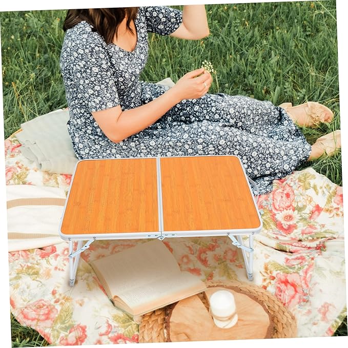 GANAZONO Portable Bed Desk Small Camping Table Aluminum Folding Table for Home Outdoor