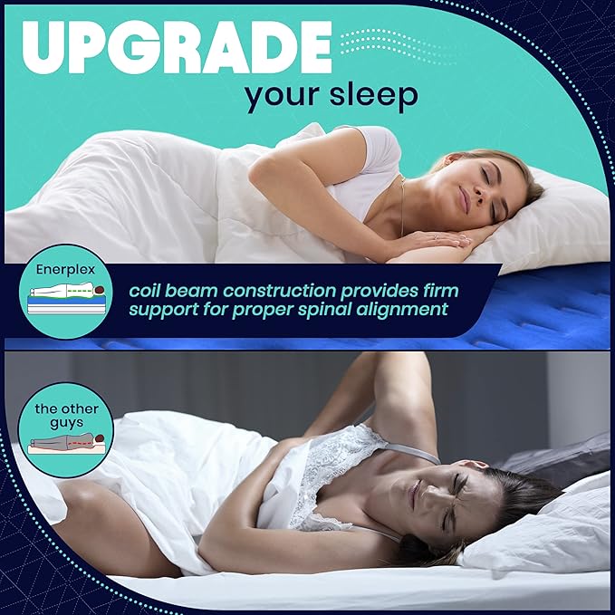 EnerPlex Air Mattress with Built in Pump - Self-Inflating Blow Up Mattress with Neck Support - Inflatable Air Bed for Portable Travel &amp Home Use