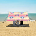 ALAZA Rrainbow Skulls Beach Tent Sun Shelter UPF50+ Protection Beach Shade Canopy w/ 4 Sandbags for Outdoor Camping Fishing Backyard Fun Picnic 10x9 ft