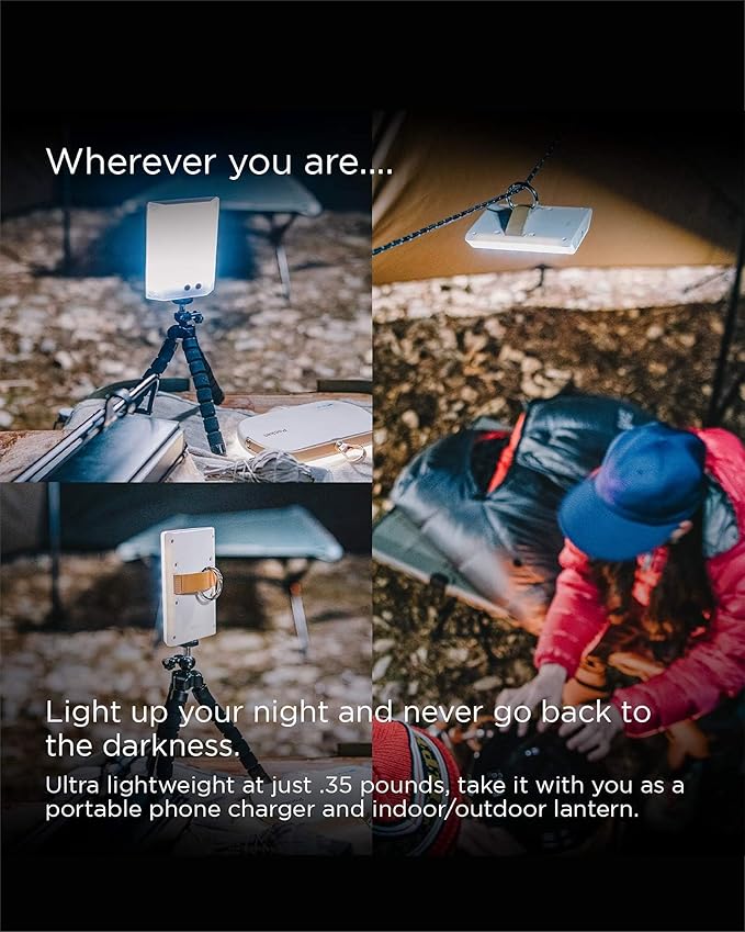 CLAYMORE 3Face Mini (Moss Green) - Lightweight and Portable LED Area Light for Outdoors Camping Tent Emergency and Industrial Use. Rechargeable Lantern with USB-C Up to 60 Hours Battery Life.