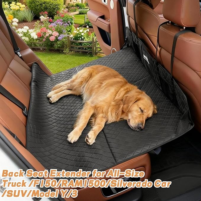 EULANT Truck SUV Dog Seat Cover for Back SeatCar Rear Seat Mattress Extender PlateFolding Back Seat Extender for Full Size Truck/F150/RAM1500/Silverado Car/SUV Model Y/3