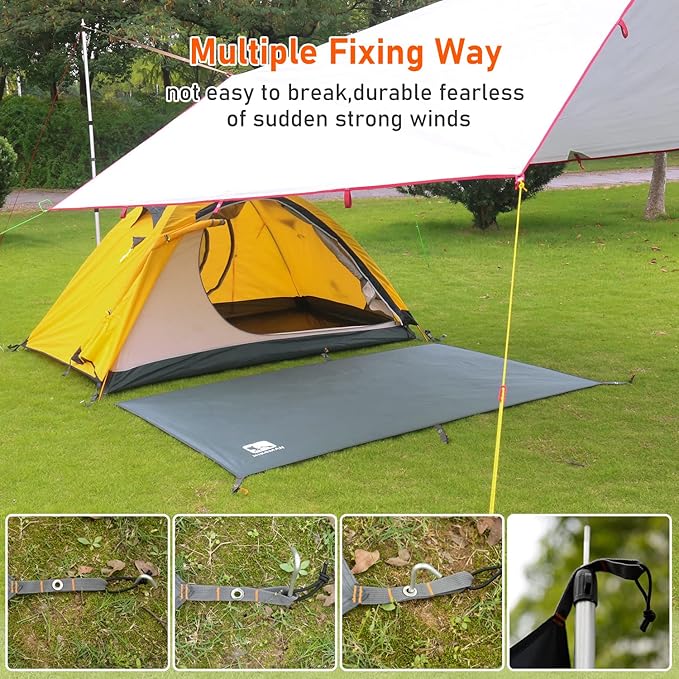 Hikeman Tent Footprint - Waterproof Camping Tarp Heavy Duty Tent Floor Saver Ultralight Ground Sheet Mat for Hiking Backpacking Hammock Beach - Storage Bag Included(PU3000mm300 * 300CM)