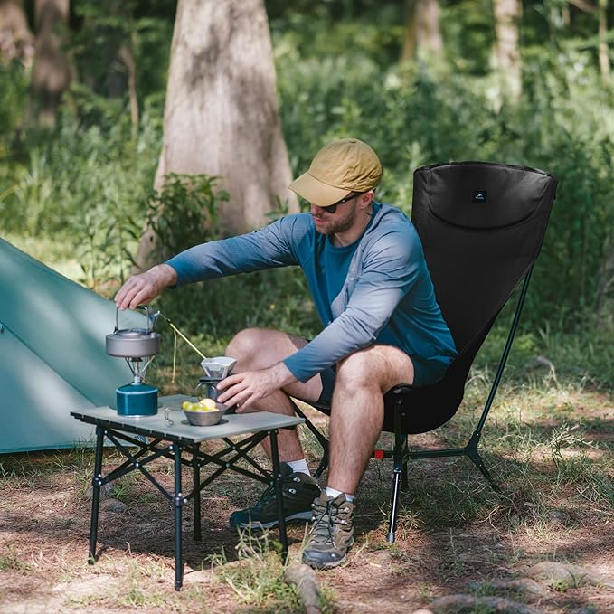 Naturehike YL01 Plus Snap Camping Chair 1 Second Setup Frame Portable Backpacking Chair with Padded Headrest Lightweight &amp Compact Folding Camp Chair