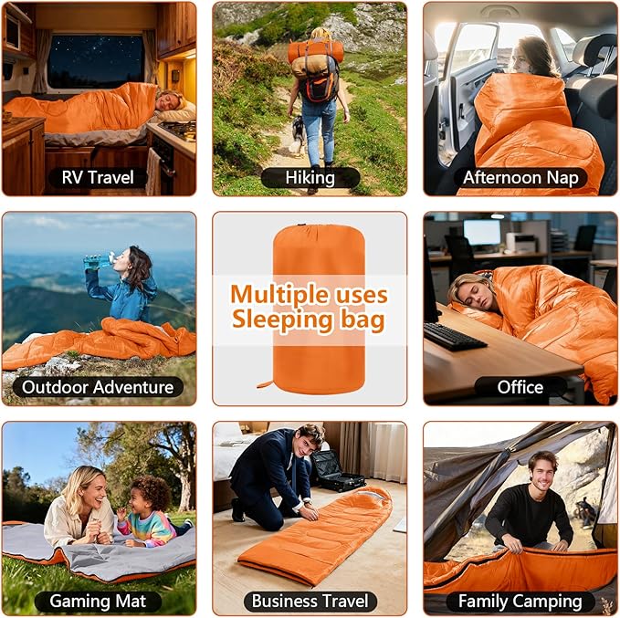 Sleeping Bags Lightweight Camping Sleeping Bag for Adults Kids Hiking Outdoor Travel Cold Weather &amp Warm