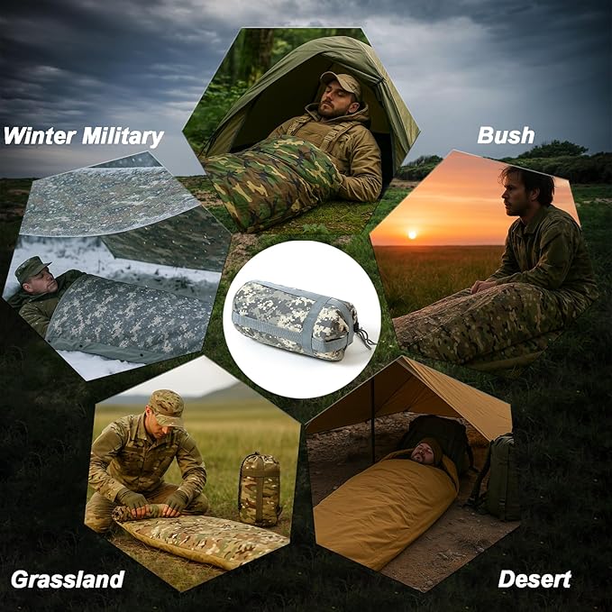 Akmax.cn Bivy Cover Sack for Military Army Modular Sleeping System Waterproof Outer Shell for Sleeping Bag Minimalist Stealth Shelter