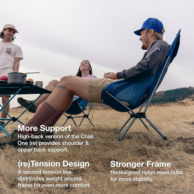 Helinox Chair One Highback (re) High-Performance Camping Chair2.6lbs Camping Chairs High Back Packable Portable Chair for Backpacking Camping Hiking Travel Black