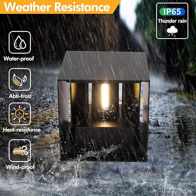 15W Indoor Wall SconceBlack Wall Sconces Set of Two3 Color Temperatures Hardwired Up and Down Outdoor Lights4.33 Inch Interior/Exterior Wall Lights for Living Room Bedroom Hallway Porch Yard 2 Pack