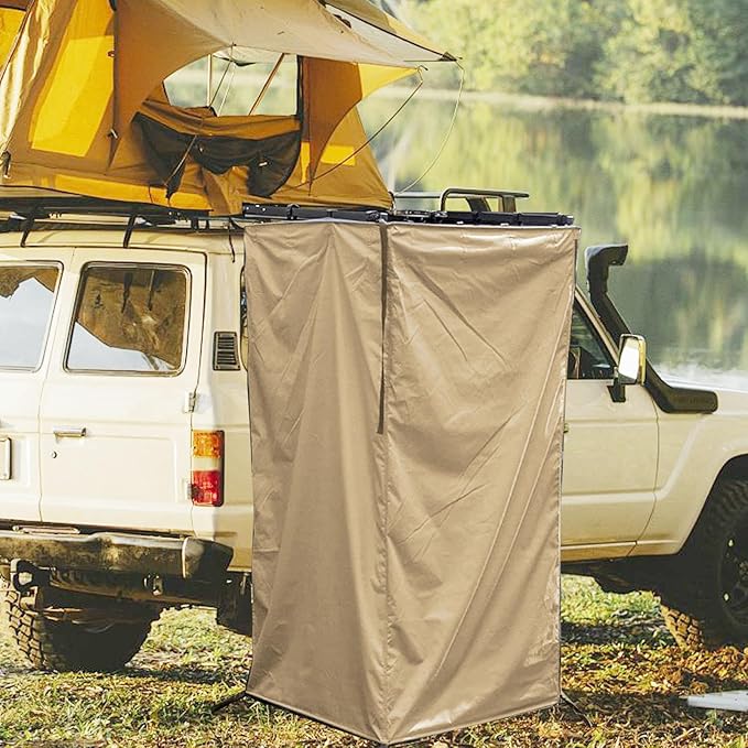 Vehicle Side Shower Tent Privacy Shelter Bathroom Overland Toilet Stall Changing Dressing Room for Tailgate Restroom Travel
