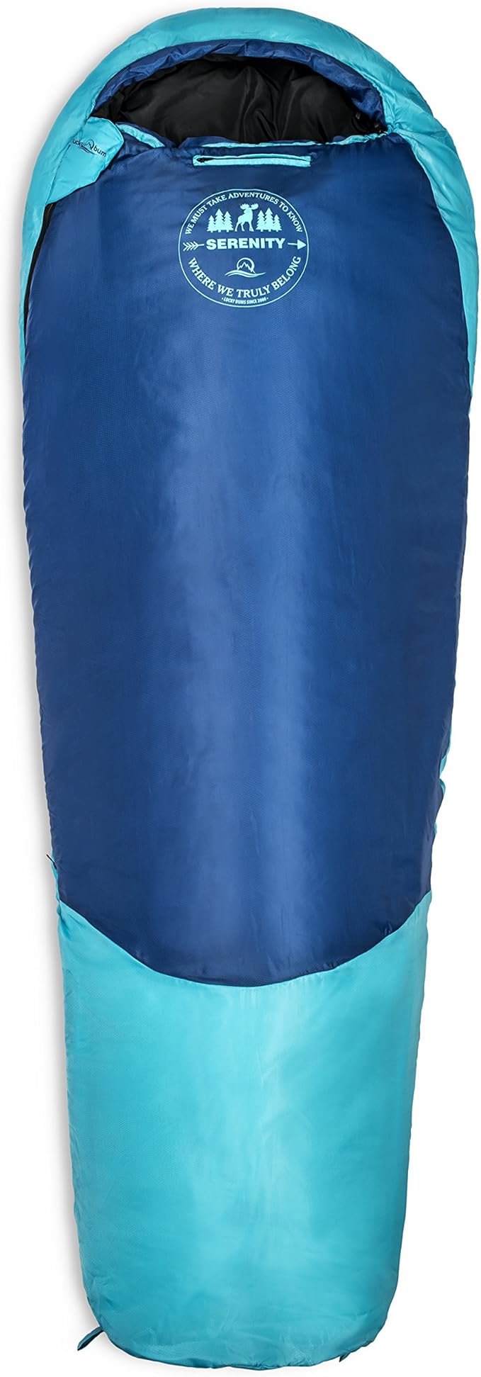 Lucky Bums Youth Serenity II 25F/-4C Temperature Rated Mummy Style Sleeping Bag Compressing Carry Bag Included