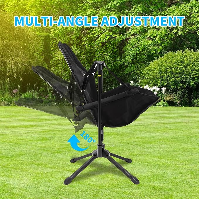 FAHKNS Hammock Camping Chair 360° Swivel Chair with Adjustable Backrest Foldable and Lightweight Chair Used for Office Work Picnic Hiking Portable Bag