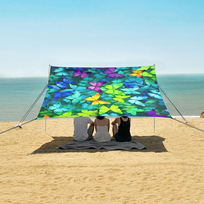 ButterflyCamping Sun Shelters 9.2 x 10.5 FT Beach Canopy Tent Sun Shade with Carrying Bag for Camping Trips Fishing Backyard Fun or Picnics 21341256