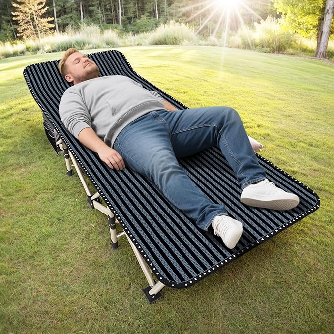 ATORPOK Oversized Camping Cot for Adults Extra Wide 31.5'' Folding Bed with Carry Bag Lightweight 500lbs Support Portable Sleeping Cot for Home Office Camping