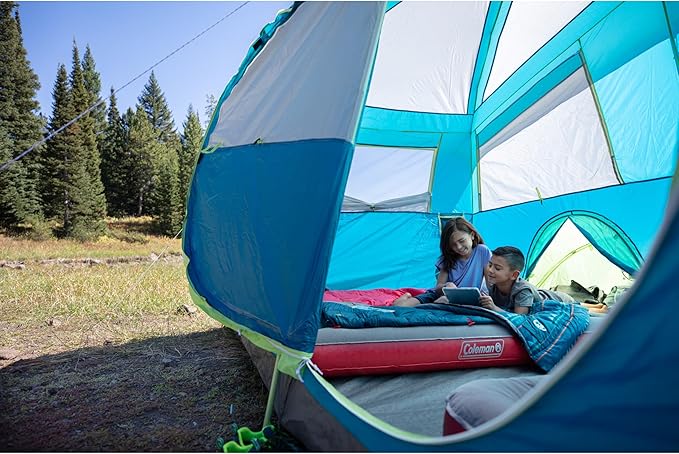 Coleman Kids 50°F Sleeping Bag Comfortable Youth Sleeping Bag for Sleepovers &amp Camping Fits Children up to 5ft Tall Glow in The Dark Design Stuff Sack Included Machine Washable