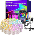 500ft Permanent Outdoor Light RGB Smart Outdoor eave Lights with APP &amp Remote Controltimed Music synchronisation IP67 Waterproof LED eave LightSuitable for PartyHalloweenChristmasRooftopGar