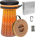ALEVMOOM Upgraded XXL Collapsilbe Stool with CushionMore Sturdy and Height 19.7D11.8Portable and Lightweight Adjustable Chair Telescoping Stool for Camping Hiking BBQ Max Loading 1000Ibs