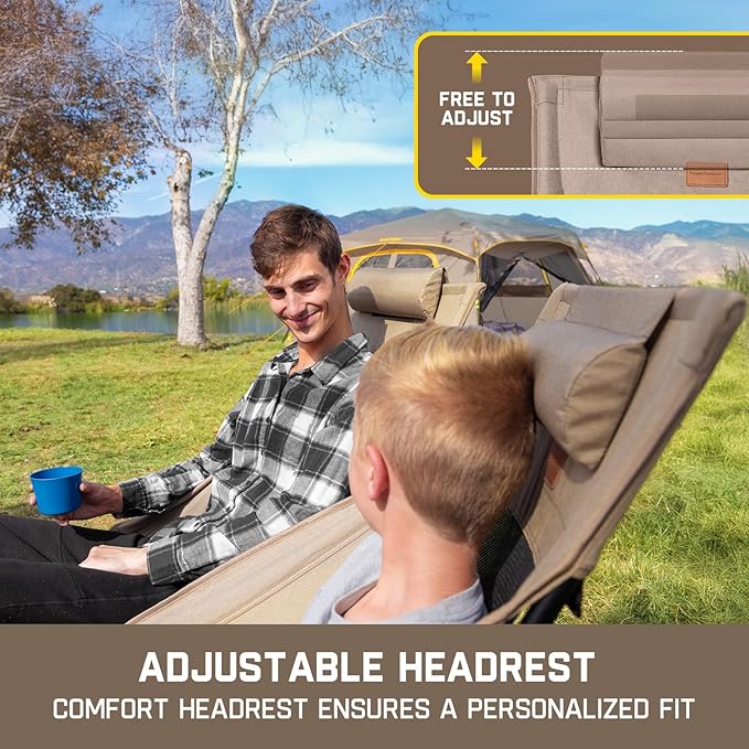 FanttikOutdoor Zeta L8 Max Camping Chair Portable &amp Lightweight Multi-Angle Adjustable Supports up to 250 lbs Comfort-Driven Design High Strength Camping Chair for Travel Hiking Fishing Kh