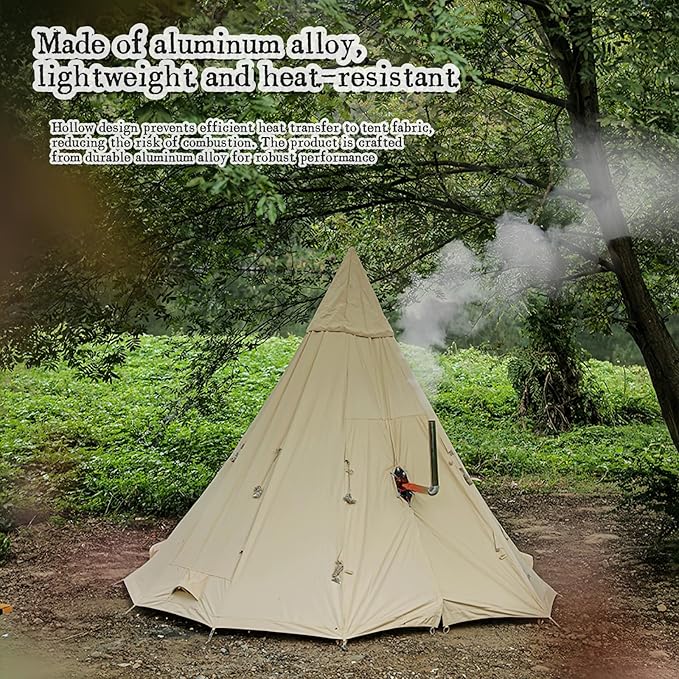 Fay Bless DIY Hot Tent Stove Jack Aluminum Clip-On Stove Jack with 3.4 Chimney Hole for Canvas Tent Bell TentYurt Tent Fireproof Tent Protector for Winter Camping