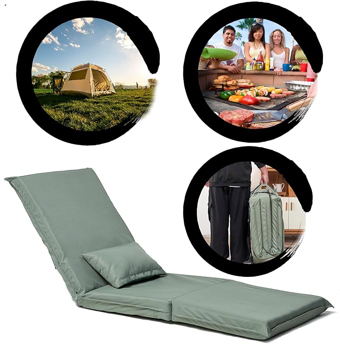 Foldable Portable Chair for Outdoor Travel Picnic BBQCamping Folding Adults with Carry BagPortable Chair for Outdoor Travel Fourteen Position Adjustable Recliner