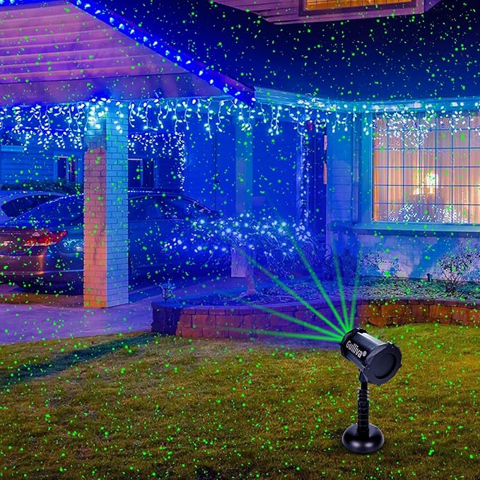 Outdoor Firefly Projector Lights with Blue Aurora LED – Perfect for Garden Yard and Patio Decor | Create Magical Starry Nights for Holidays &amp Events | Waterproof Remote Control