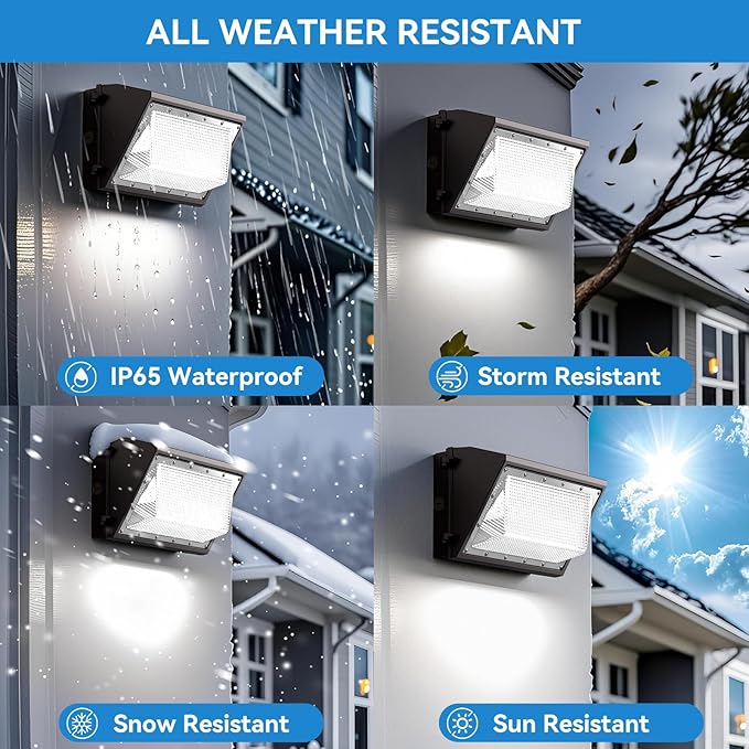 16 Pack 160W LED Wall Pack Light with Dusk to Dawn Photocell 25600LM 6000K Daylight IP65 Waterproof Wall Pack Lights Outdoor LED [Eqv. 1200W HPS/HID] for Parking Lot Warehouse AC120-277V
