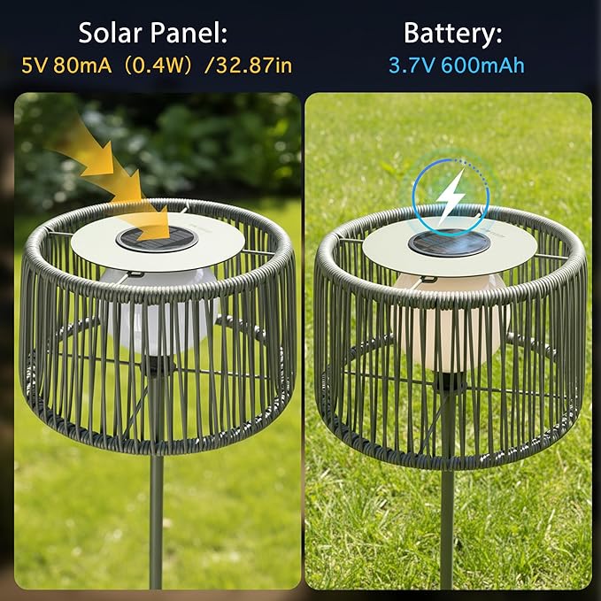 EcoGreen U-Shaped Solar Coffee Table Lamp – 21×14×55 Inch Modern Outdoor Standing Lamp Solar Powered 8H Warm Glow Waterproof for Porch Balcony Garden Poolside &amp Patio (Green Single Pack)