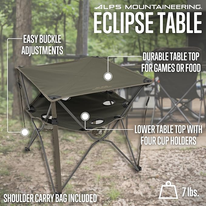 ALPS Mountaineering Eclipse Portable Compact Camping and Game Table with Carry Bag