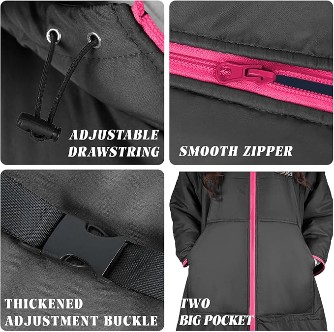 Camping Blanket Poncho Large Wearable Blankets 75 x 55 inch Cape Windproof &amp Water-Repellent Portable &amp Warm for Outdoor Sports Travel Car