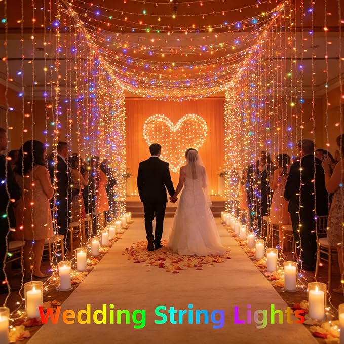 750 LED 240FT Christmas String Lights Outdoor with 12 Lighting Modes Green Wire Christmas Lights with Timer &amp Dimmable Waterproof Plug in Fairy Lights for Room Party Home Patio Xmas Multicolor