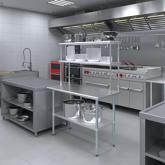 AmGood Double OverShelf Stainless Steel NSF - Many (48 Long x 12 Deep)