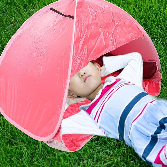 Instant Pop-Up Beach Tent Portable Sunshade Shelter Foldable Camping Hiking Tent with UV Protection Large Red for Travel and Picnic Outdoors
