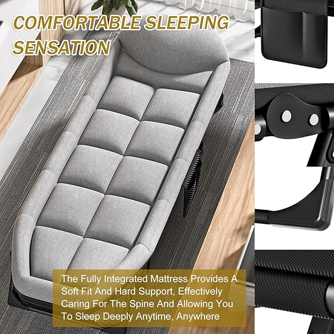 Camping Cot - Heavy Duty Portable Folding Bed with Cushion &amp Pillow for Comfortable Sleep Perfect for Outdoor Recreation and Camping Adventures